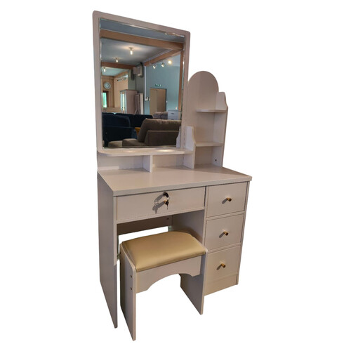 LYY-1812 800X400X1520MM WHITE DRESSING TABLE W/STOOL LYY-1812 800X400X1520MM WHITE DRESSING TABLE W/STOOL